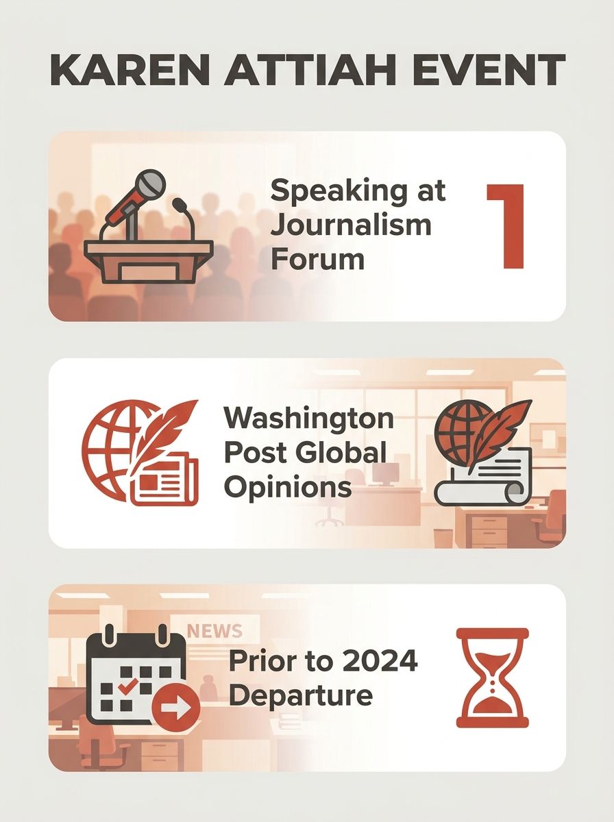Karen Attiah speaking at a journalism event before her termination from The Washington Post