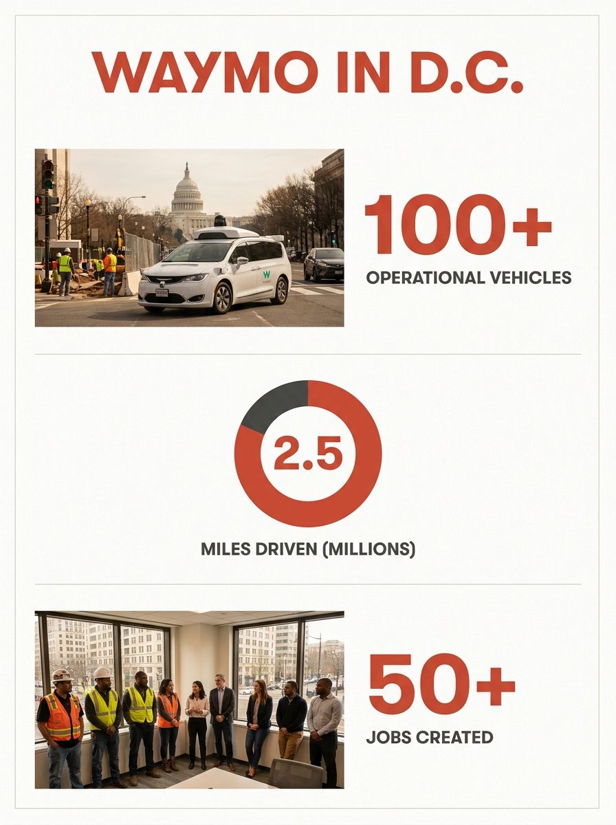 Waymo autonomous vehicle operating near the U.S. Capitol building in Washington, D.C.